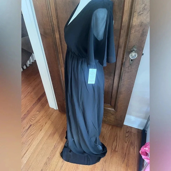 NWT Show Me Your Mumu Long Black Short Sleeve Dress Women Size XXS - Picture 7 of 9